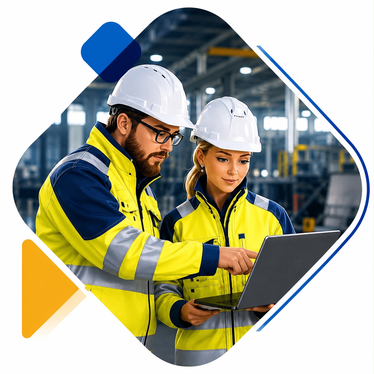 Compliance consultants reviewing safety documentation on a tablet