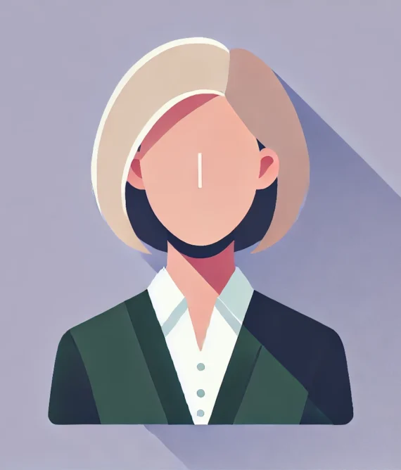DALL·E 2025-11-11 08.20.46 - Professional avatar headshot in flat vector style, head and shoulders only. Female character with light skin tone and short blonde hair, wearing a dar