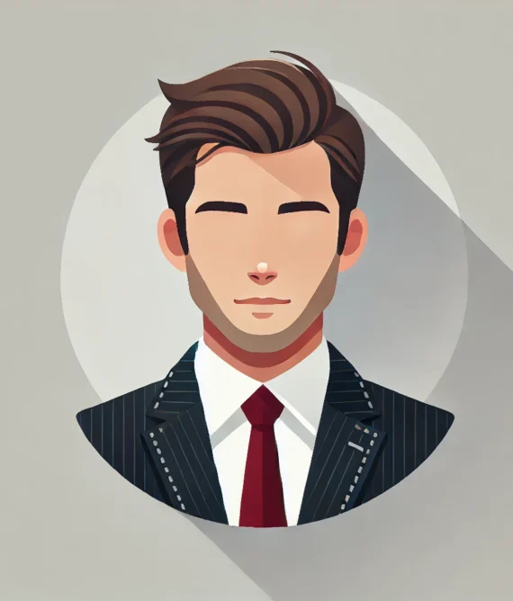 DALL·E 2025-11-11 16.41.56 - Flat vector style professional male avatar, head and full shoulders clearly visible and centered. Male character with light skin tone and brown hair n